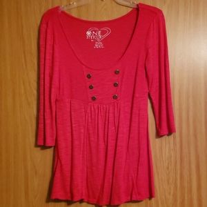2 for $10- Red Scoop Neck Blouse